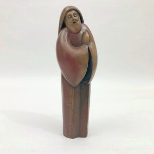 EUC Modernist Praying Figurine Joseph Faux Wood